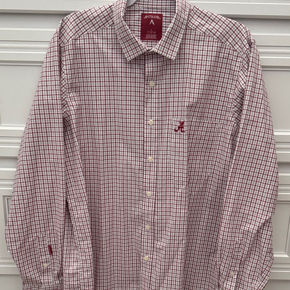 Men’s Antigua Stitched Alabama Pocket Logo Button Down
